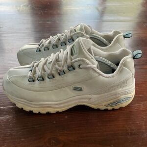 Skechers Sport Premium Sneakers Women's 7 White Leather‎ Slip-Resistant 1728EW
